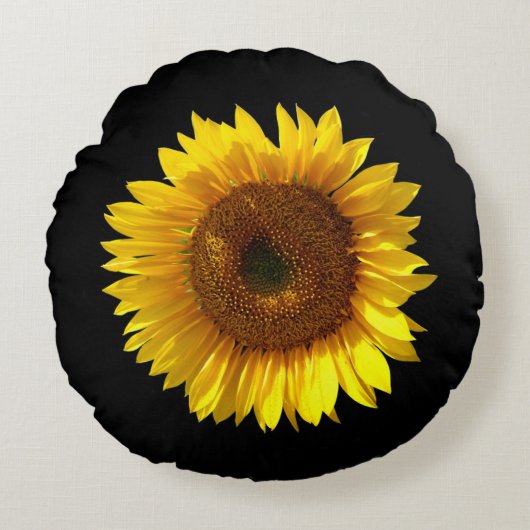 Zonnebloemkussen Rond Kussen (Voorkant)