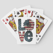 Zonnebloemliefde | Amerikaanse vlag | Sterren en s Pokerkaarten (Achterkant)