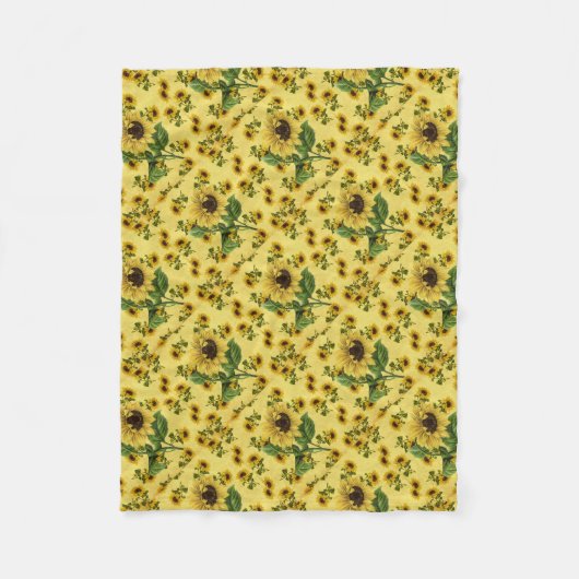 Zonnebloemliefde Fleece Deken (Voorkant)