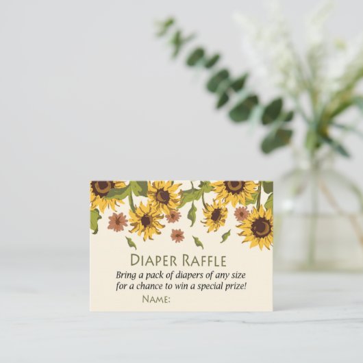 Zonnebloemluier Raffle Tickets (Staand voorkant)