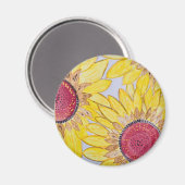 Zonnebloemmagneet Magneet (Voorkant / Achterkant)