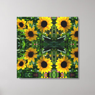 zonnebloemmandala canvas afdruk