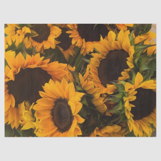 Zonnebloemmandje Tissuepapier (Voorkant)