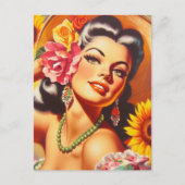  zonnebloemmeisje briefkaart (Voorkant)