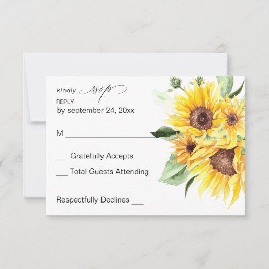 ZonnebloemMOD Floral no Meal RSVP (Voorkant)