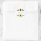 Zonnebloemmoerassen Ronde Sticker (Tas)