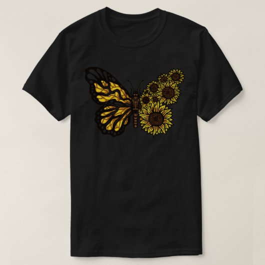 Zonnebloemmonboogvlinder T-shirt (Design voorkant)