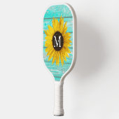 Zonnebloemmonogram Rustisch Pickleball Paddle (Links)