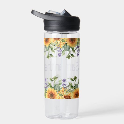 Zonnebloemmonogram Waterfles (Rechts)