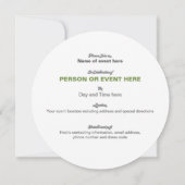 Zonnebloemmozaïek Ronde Uitnodiging in Olijfgroen (Achterkant)