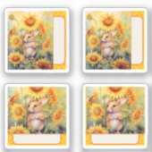 Zonnebloemmuis Sticker (Voorkant)