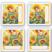 Zonnebloemmuis Sticker (Voorkant)