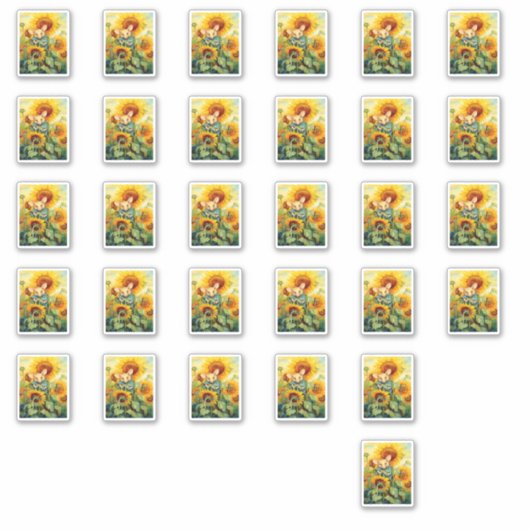 Zonnebloemmuis Sticker (Voorkant)