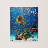 Zonnebloemoederige oceaanpuzzels legpuzzel (Verticaal)