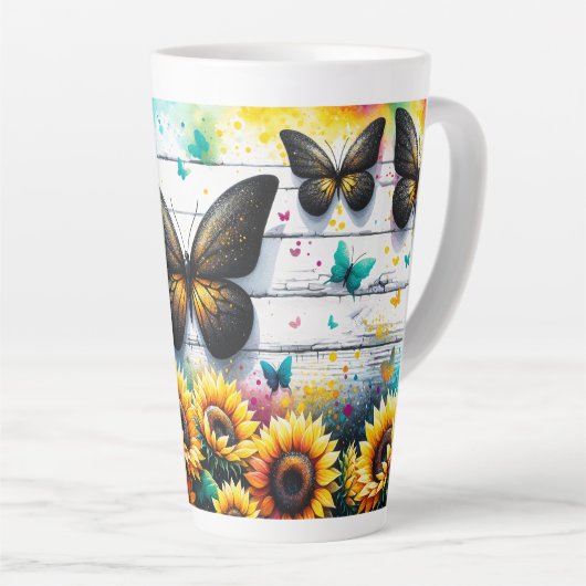 Zonnebloemogenheid Latte Mok (Rechterhoek)