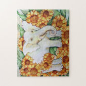 Zonnebloemolifant Legpuzzel (Verticaal)