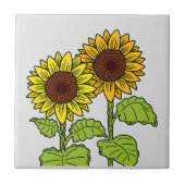 Zonnebloemontwerp Tegeltje (Voorkant)