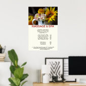 Zonnebloempa Massage Beauty Salon Poster (Thuiskantoor)