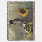 Zonnebloempaardenstrijllanket Deken (Voorkant Verticaal)