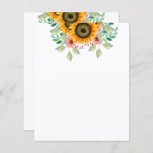 Zonnebloempapier (Voorkant / Achterkant)