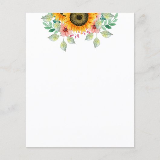 Zonnebloempapier (Achterkant)