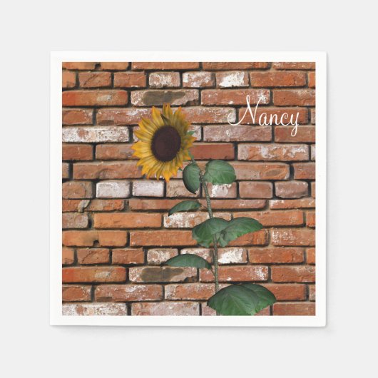 Zonnebloempapier Napels Servet (Voorkant)