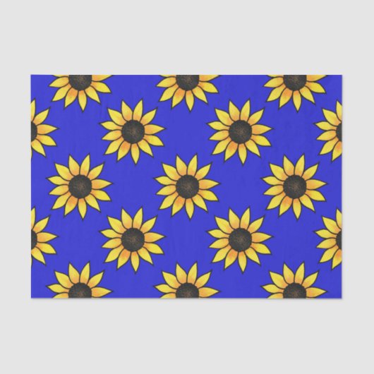 Zonnebloempatroon 3 tissuepapier (Voorkant)