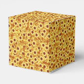 Zonnebloempatroon - goud, geel en bruin bedankdoosjes (Achterkant)