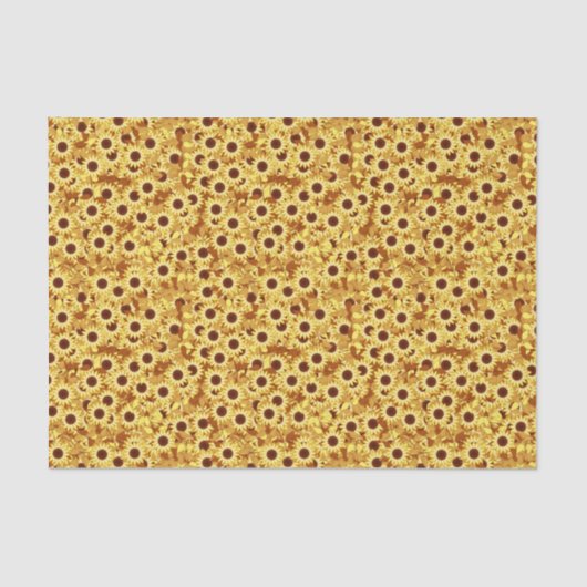 Zonnebloempatroon, goud, geel en bruin tissuepapier (Voorkant)