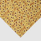 Zonnebloempatroon, goud, geel en bruin tissuepapier (Detail)