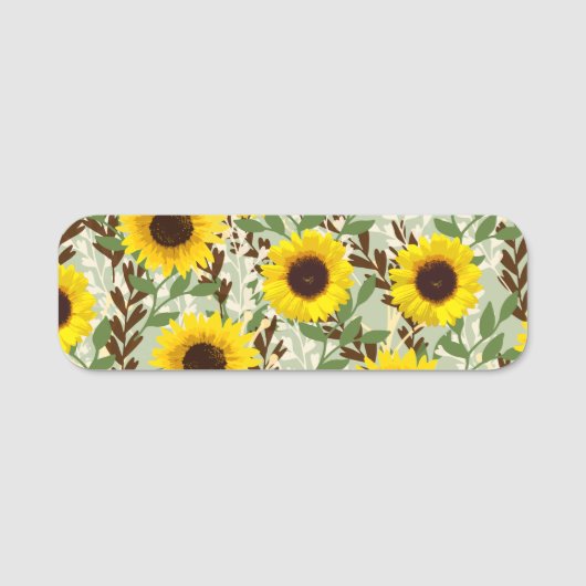 Zonnebloempatroon Naamplaatje (Voorkant)