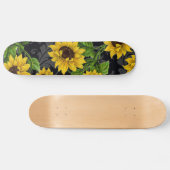  zonnebloempatroon skateboard (Horizontaal)