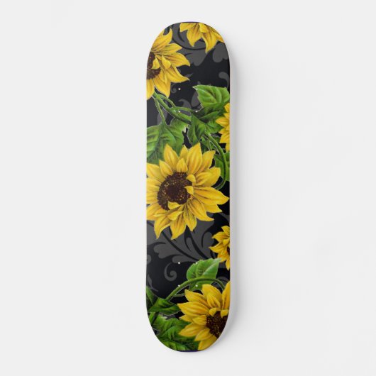  zonnebloempatroon skateboard (Voorkant)