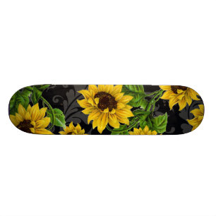 zonnebloempatroon skateboard