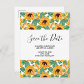 zonnebloempatroon Sla de datum op Uitnodiging Briefkaart (Voorkant / Achterkant)