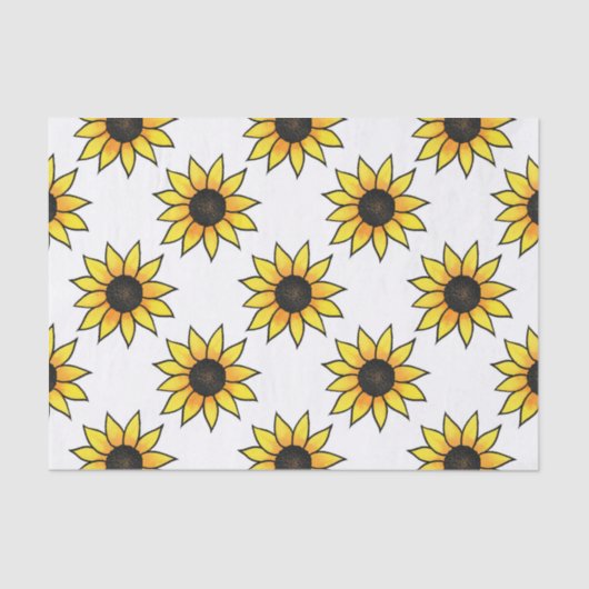 Zonnebloempatroon Tissuepapier (Voorkant)