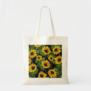 zonnebloempatroon tote bag