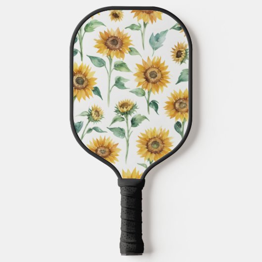Zonnebloempatroon Waterverf Pickleball Paddle (Voorkant)
