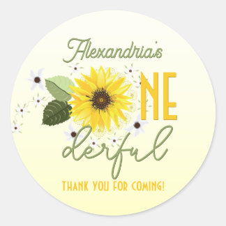 Zonnebloempels Ronde Sticker