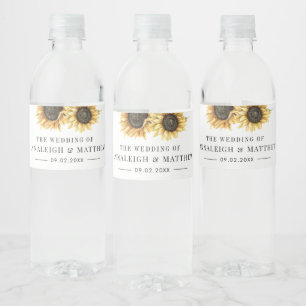 Zonnebloempels Waterfles Etiket