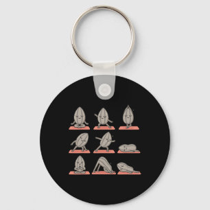 Zonnebloempit die Yoga Vegan Kawaii Zen doet Sleutelhanger