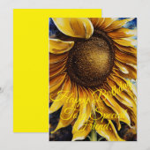 Zonnebloempitekaart Feestdagenkaart (Voorkant / Achterkant)