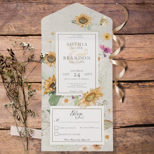 Zonnebloempitje geen avondeten All In One Uitnodiging