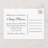 Zonnebloempitten, Baby shower met haken en haken, Uitnodiging Briefkaart (Achterkant)