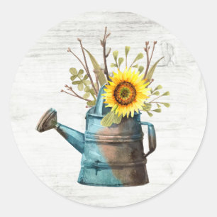 Zonnebloempitten en  hout ronde sticker