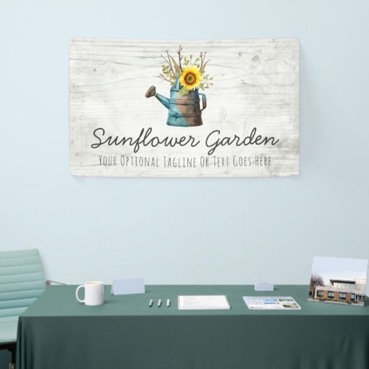 Zonnebloempitten en  hout spandoek (Beurs)