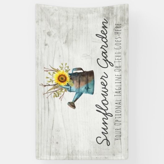 Zonnebloempitten en  hout spandoek (Verticaal)