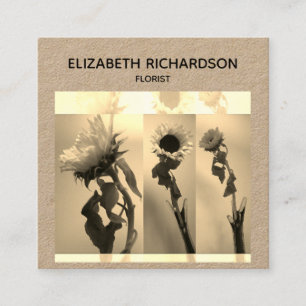 Zonnebloempitten Foto Collage Artistic Craft Vierkante Visitekaartje