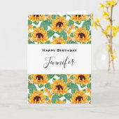 zonnebloempitten Geel en Groene Dag Kaart (Gele Bloem)