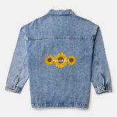 zonnebloempitten - naam toevoegen denim jacket (Achterkant)